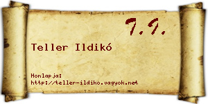 Teller Ildikó névjegykártya